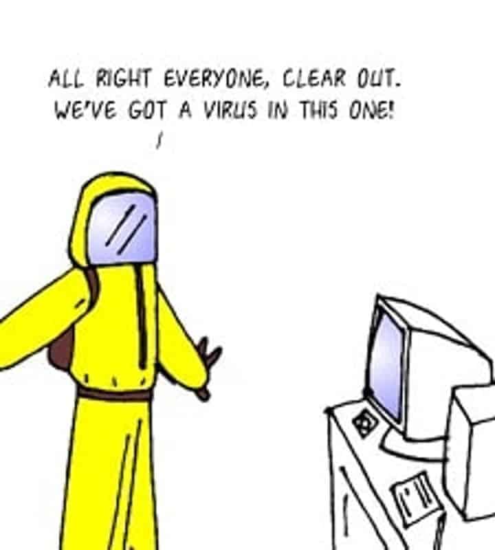 Funny computer cartoon about viruses