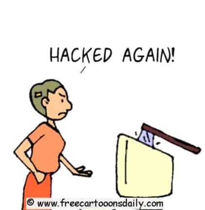 Funny computer cartoon about hacking