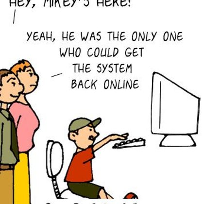 Funny computer cartoons and kid