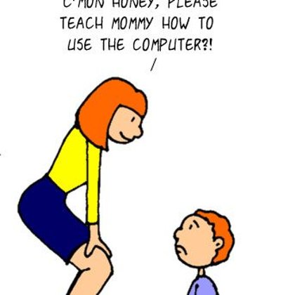 Teach Mommy how to use the computer