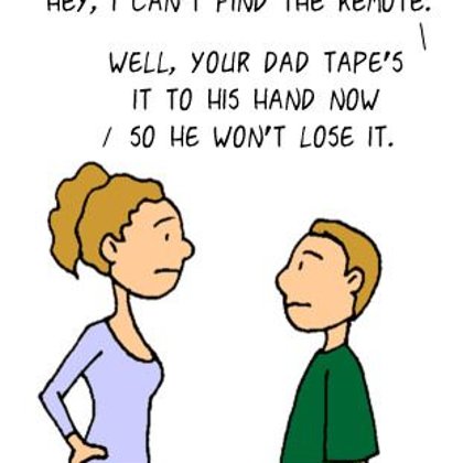 Funny Family Cartoons- How to never lose the remote again