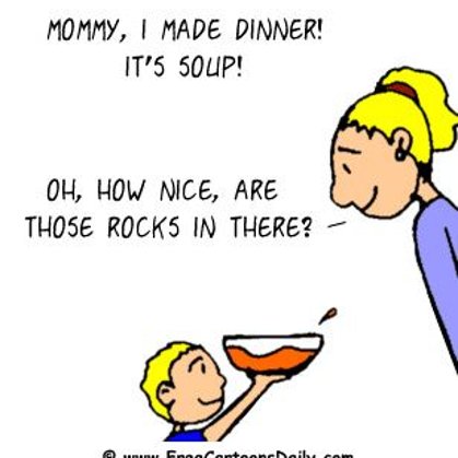 Funny Family Cartoons- Are those Rocks in there??