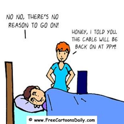 Funny Family Cartoons- No TV? Not Waking up