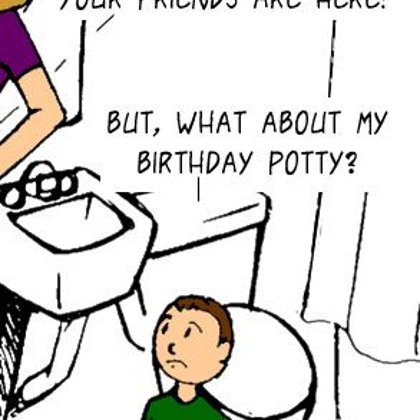 Funny Family Cartoons-  a Birthday Potty