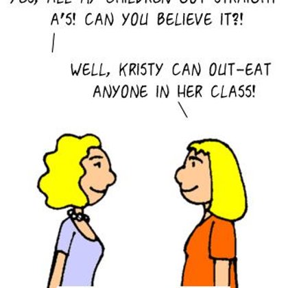 Funny Family Cartoons- When You can Out-Eat a whole Class