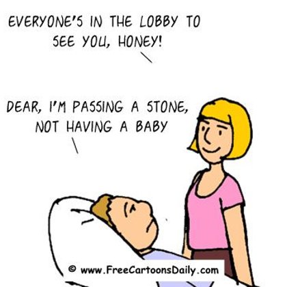 Funny Doctor Cartoon- Passing a Stone not a Baby