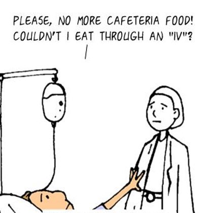 Funny Doctor Cartoon- NO MORE CAFETERIA FOOD!!