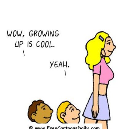 Funny Optimism Cartoon - Growing up is cool