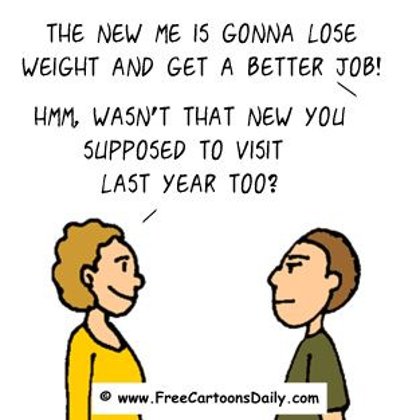 Funny Optimism Cartoon- New Year New Me