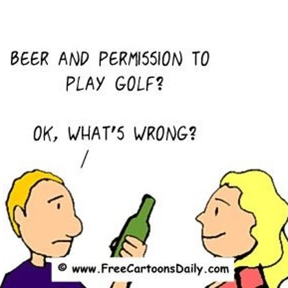 Funny Golf Cartoon - golf and beer