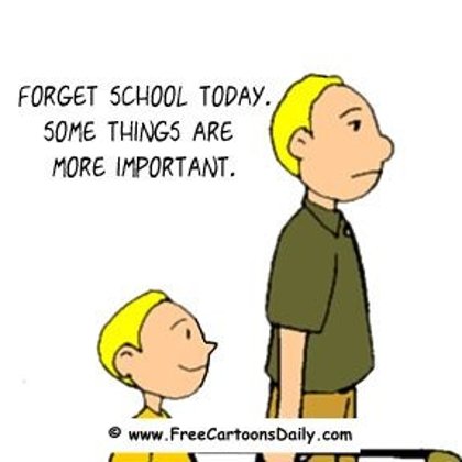 Funny Golf Cartoon -skipping school to golf