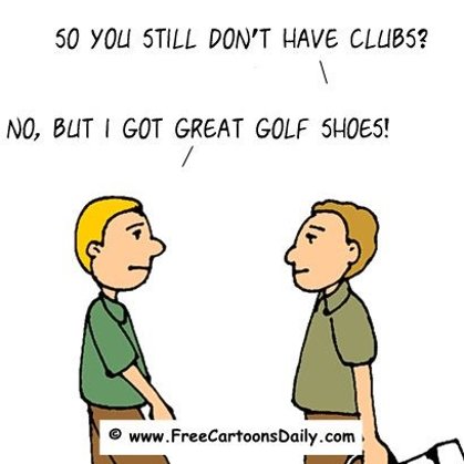 Funny Golf Cartoon - golf shoes