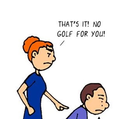 Funny Golf Cartoon - no golf for you